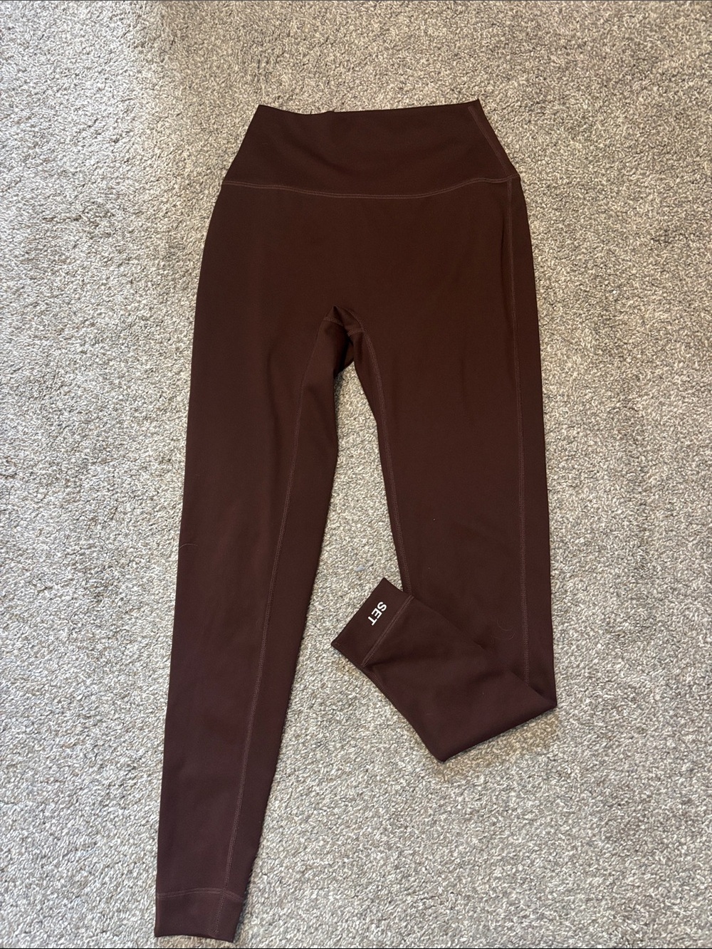 High-Waist Brown Set Active Leggings